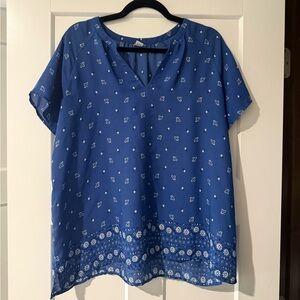 Old Navy Blue Floral Blouse